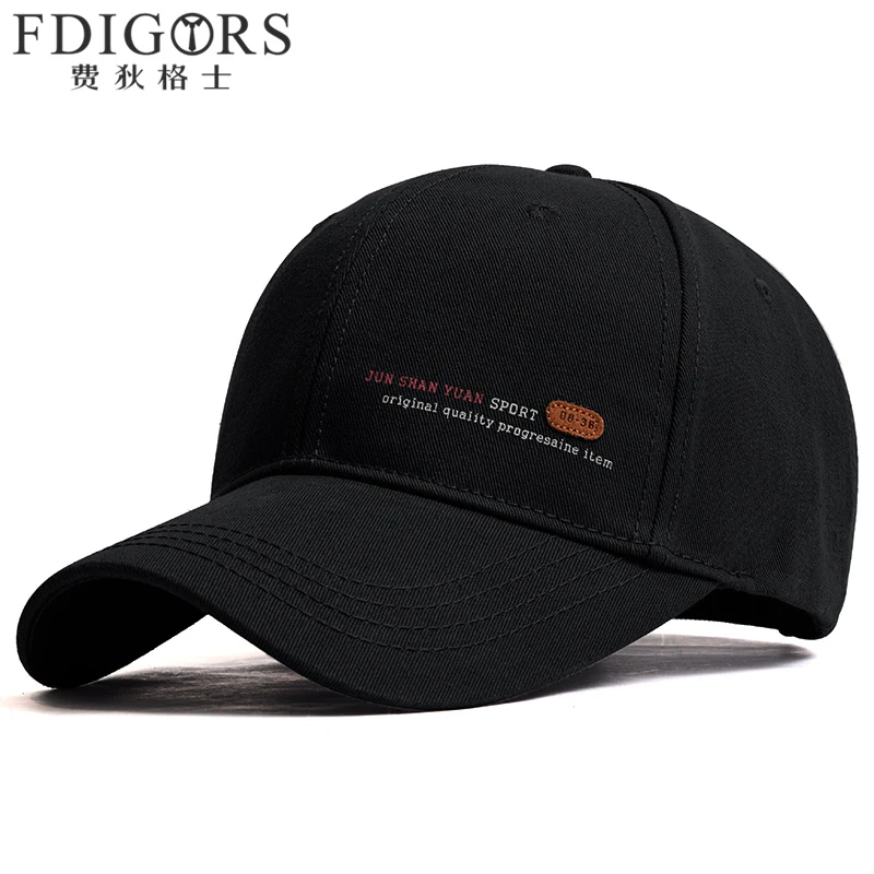 FDIGORS大头围帽子男款秋冬款字母黑色遮阳防晒鸭舌帽硬顶棒球帽