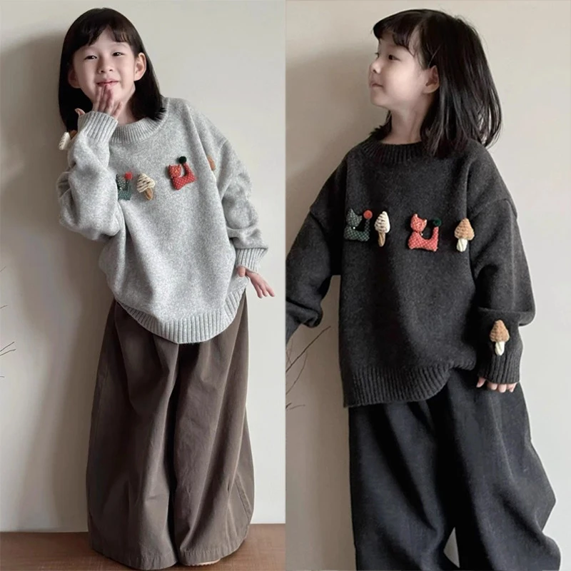 女童针织毛衣秋冬季2025新款儿童毛线衣打底衫冬装女孩针织衫上衣