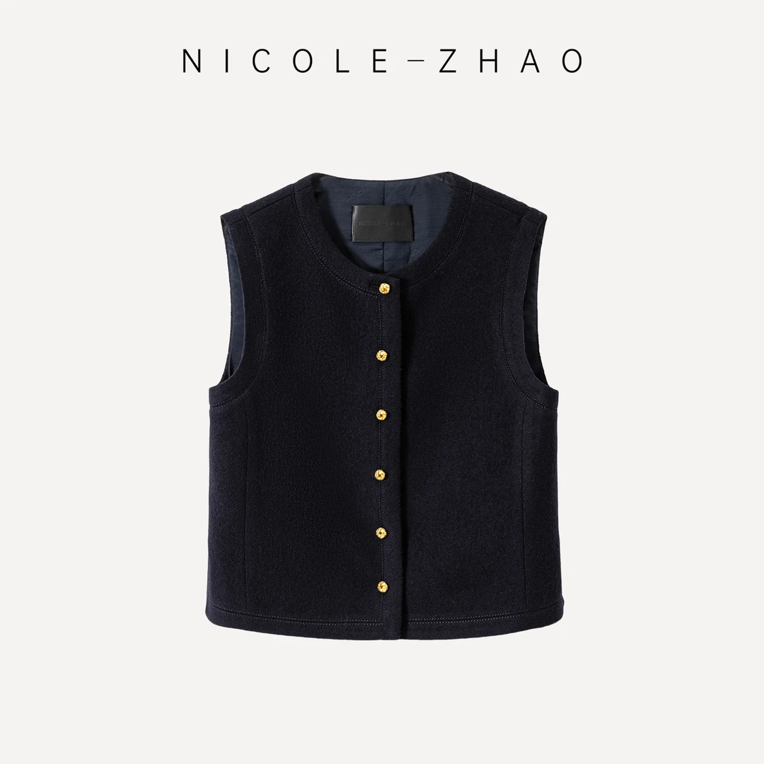 （预售）【贵姐NICOLE】设计师定制限量版高定气质羊毛马甲5NWJ018