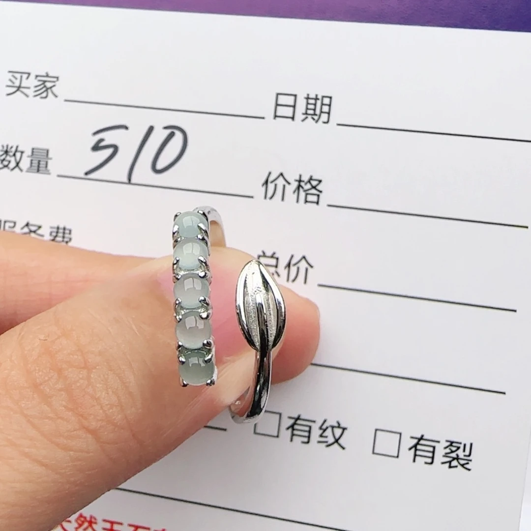 翡翠戒指银S925镶嵌戒指