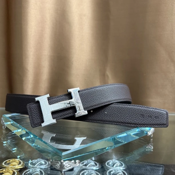 新款男女通用高档皮带休闲工字扣H扣牛皮腰带青中年商务情侣韩潮