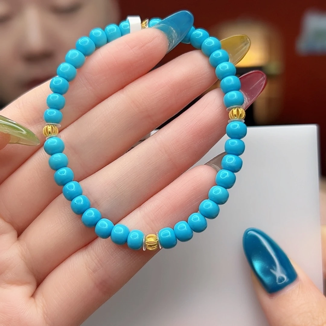 绿松石18K金镶嵌珠宝奇石