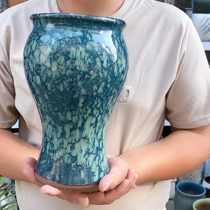紫砂花盆口14高24瑕疵
