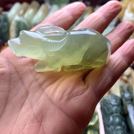 蛇纹石玉未镶嵌岫玉手把件