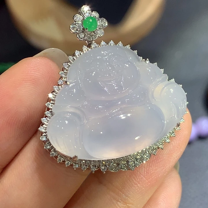 翡翠18K金镶嵌颈饰8、