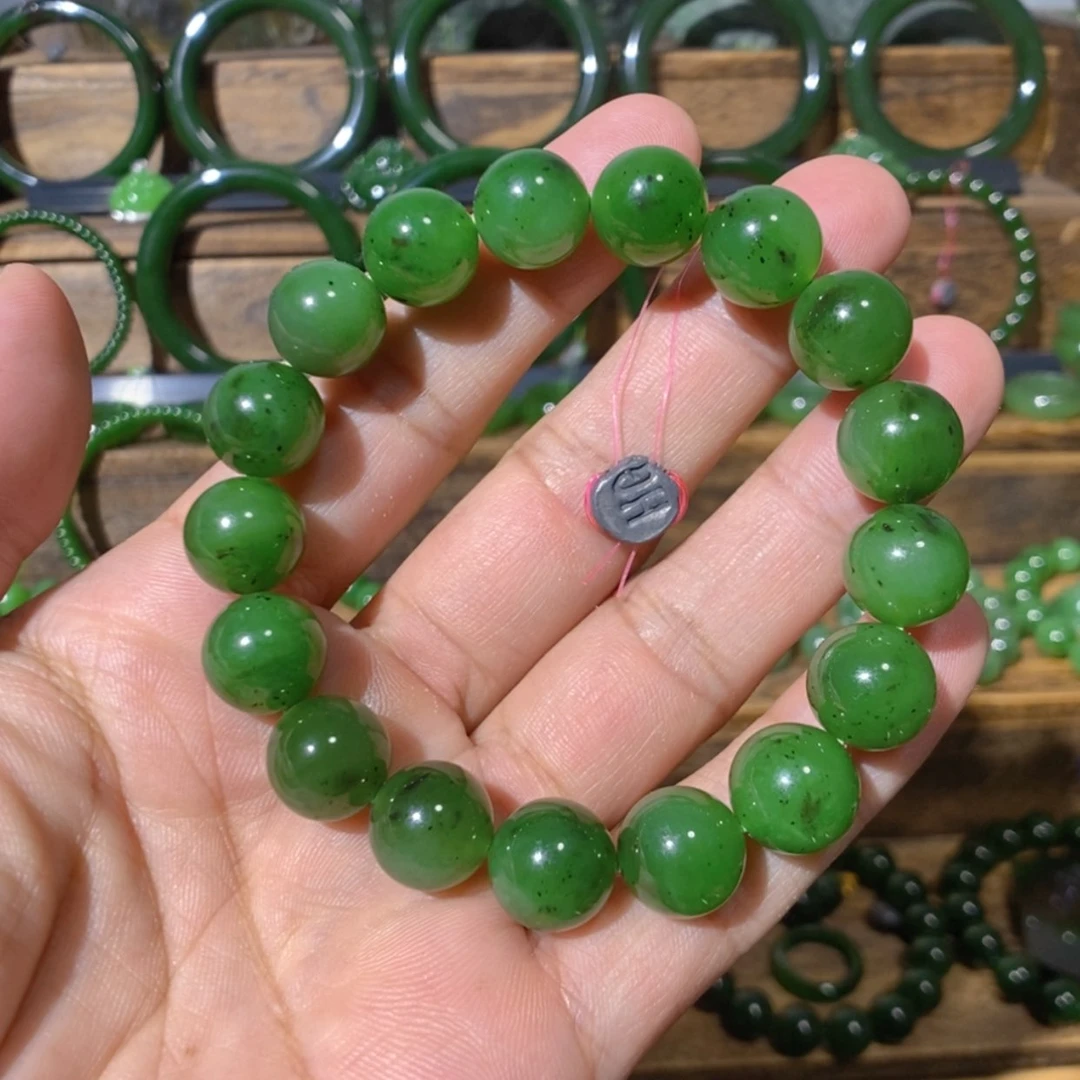 【闪购商品】吊坠(不含链)未镶嵌和田玉乌兰海碧玉手串 12