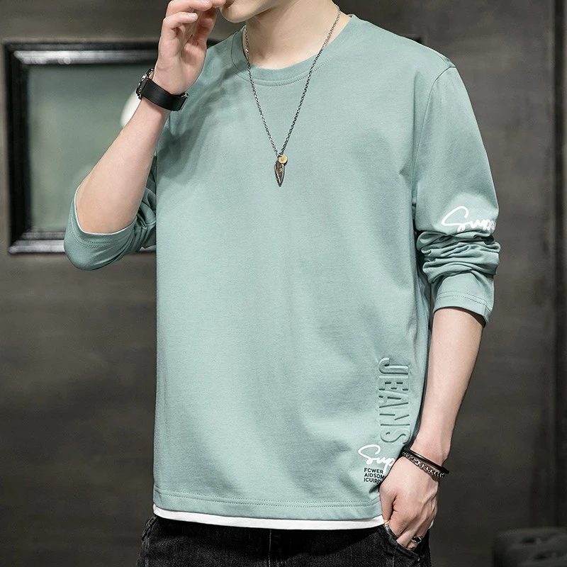 仓石一树潮牌长袖t恤男士春秋季休闲纯棉体恤内搭打底衫薄款秋衣