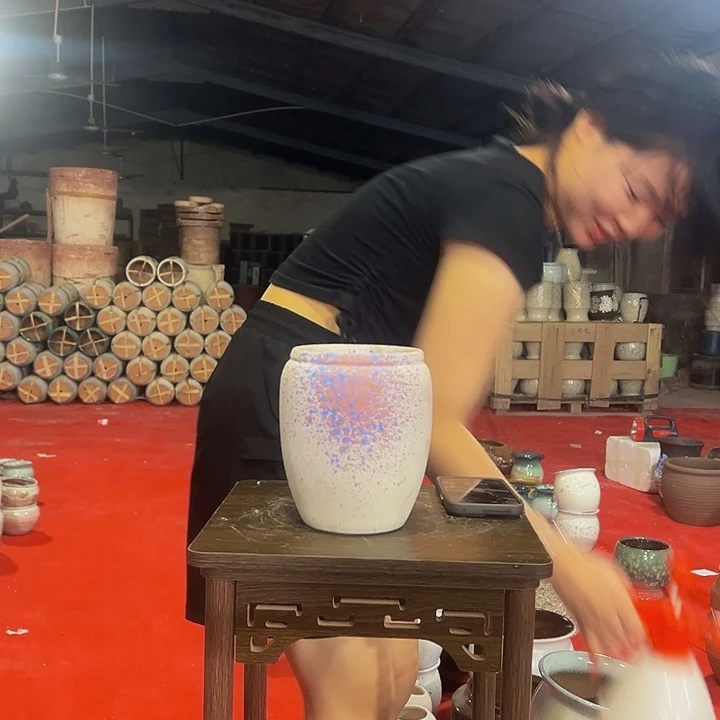 紫砂花盆高度17口径11