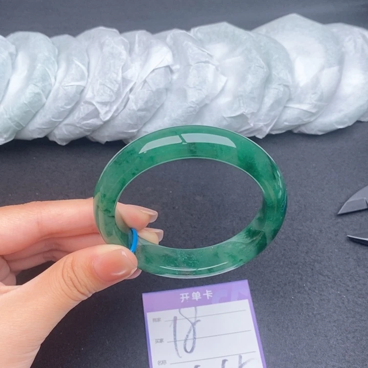 竹牌天然A货非洲翠手镯18
