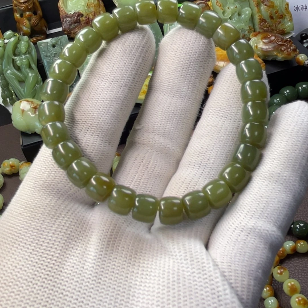 岫岩河磨玉（透闪石质玉）未镶嵌手链