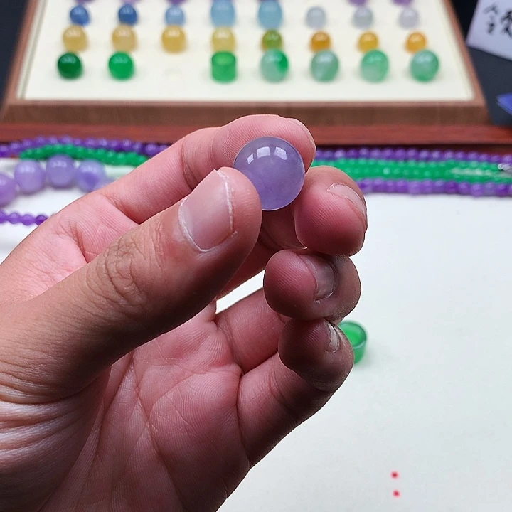 ?缅甸翡翠紫珠13.9mm