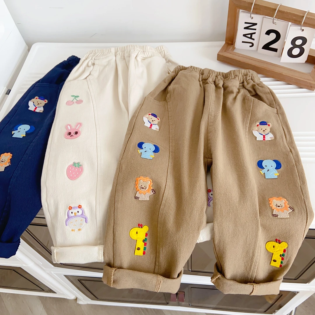 日系洋气miki童裤春款儿童长裤宝宝男童休闲裤子百搭女童长裤