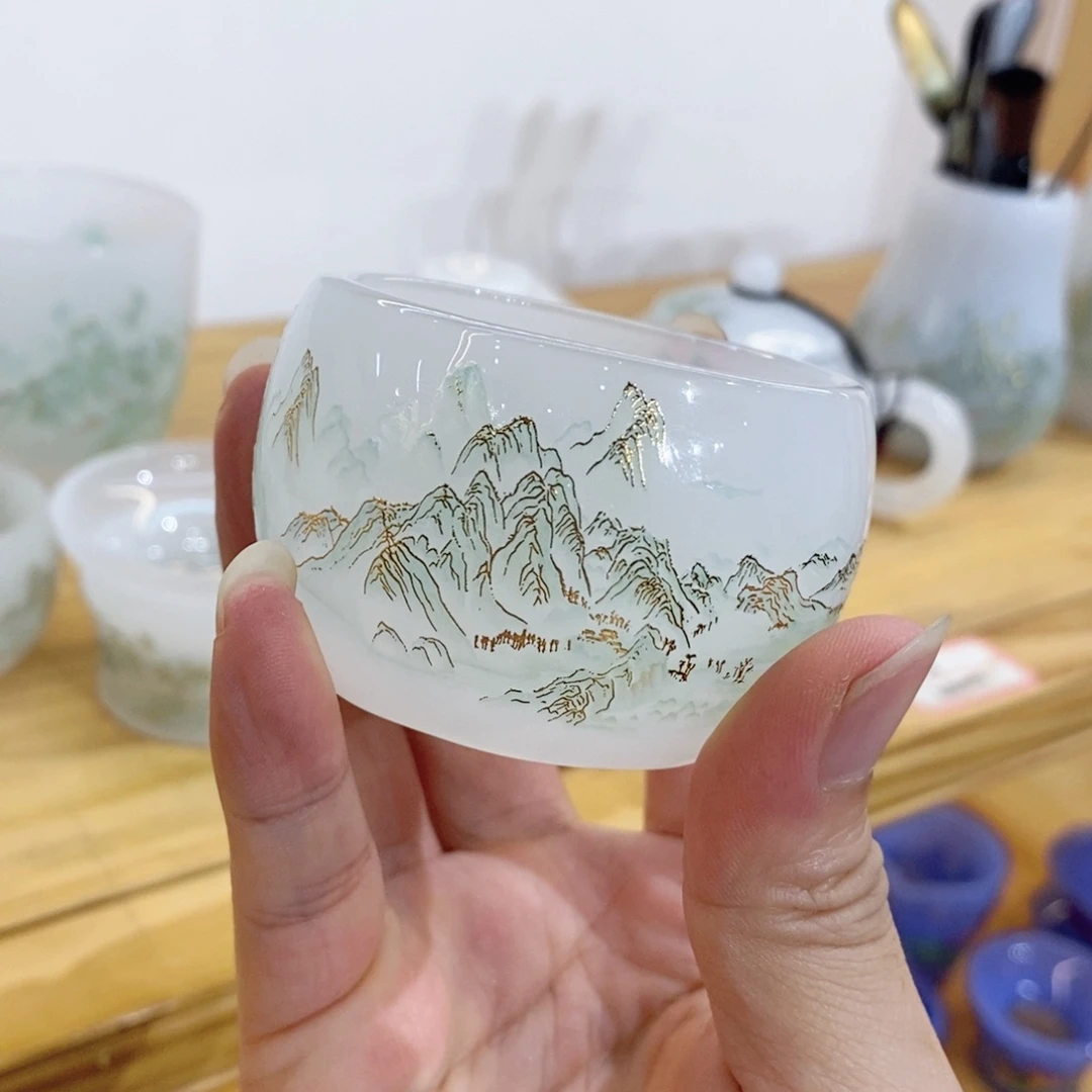 琉璃手工艺品千里江山客杯