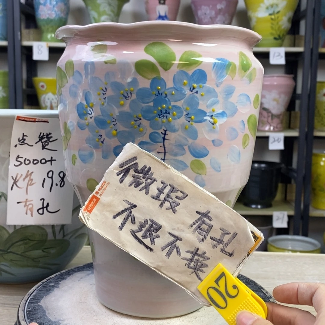 景德镇手工手绘陶瓷花盆