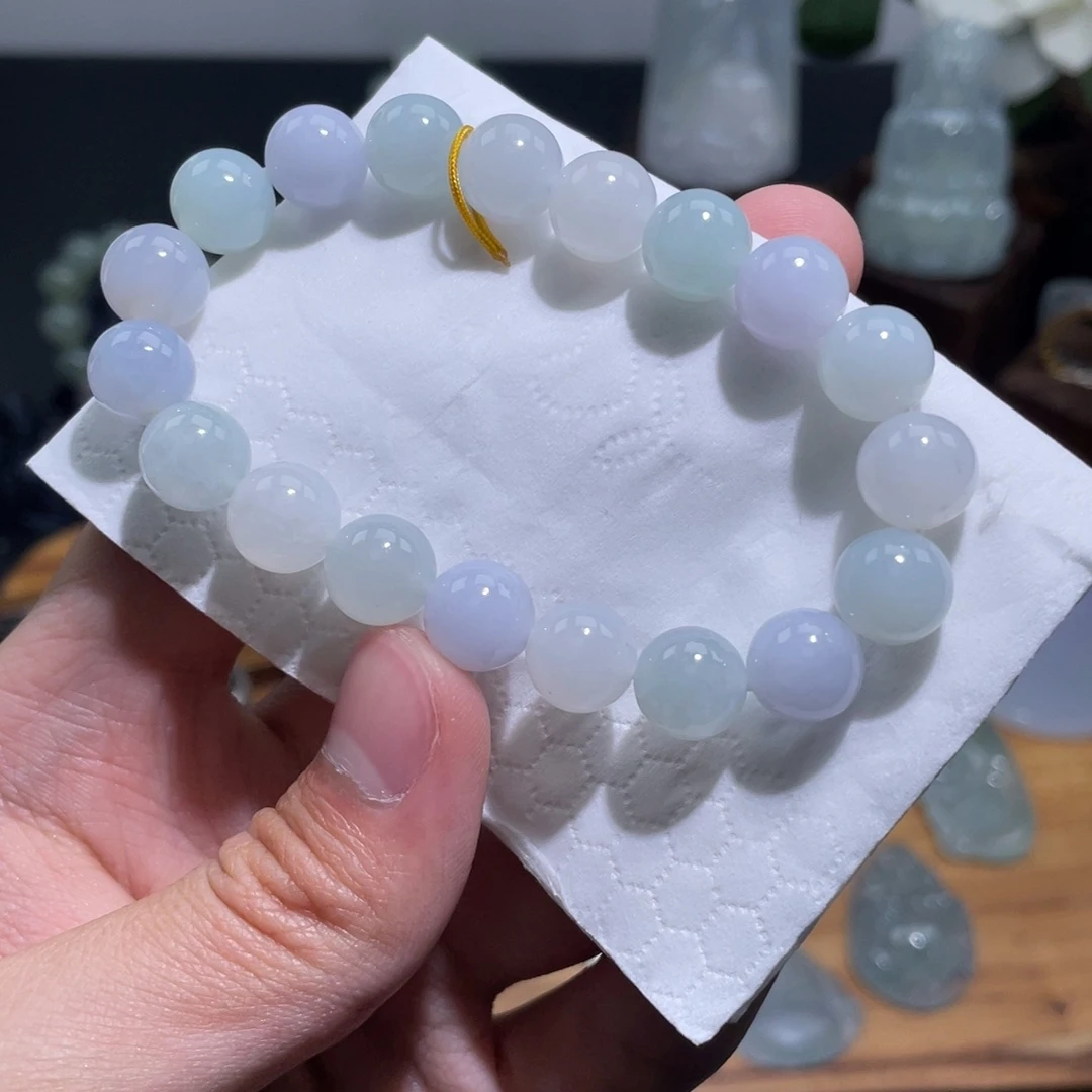 定制翡翠未镶嵌手串卡9.8