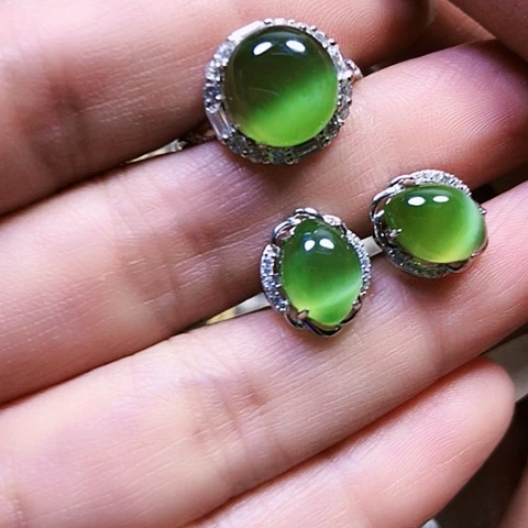 和田玉银S925镶嵌戒指