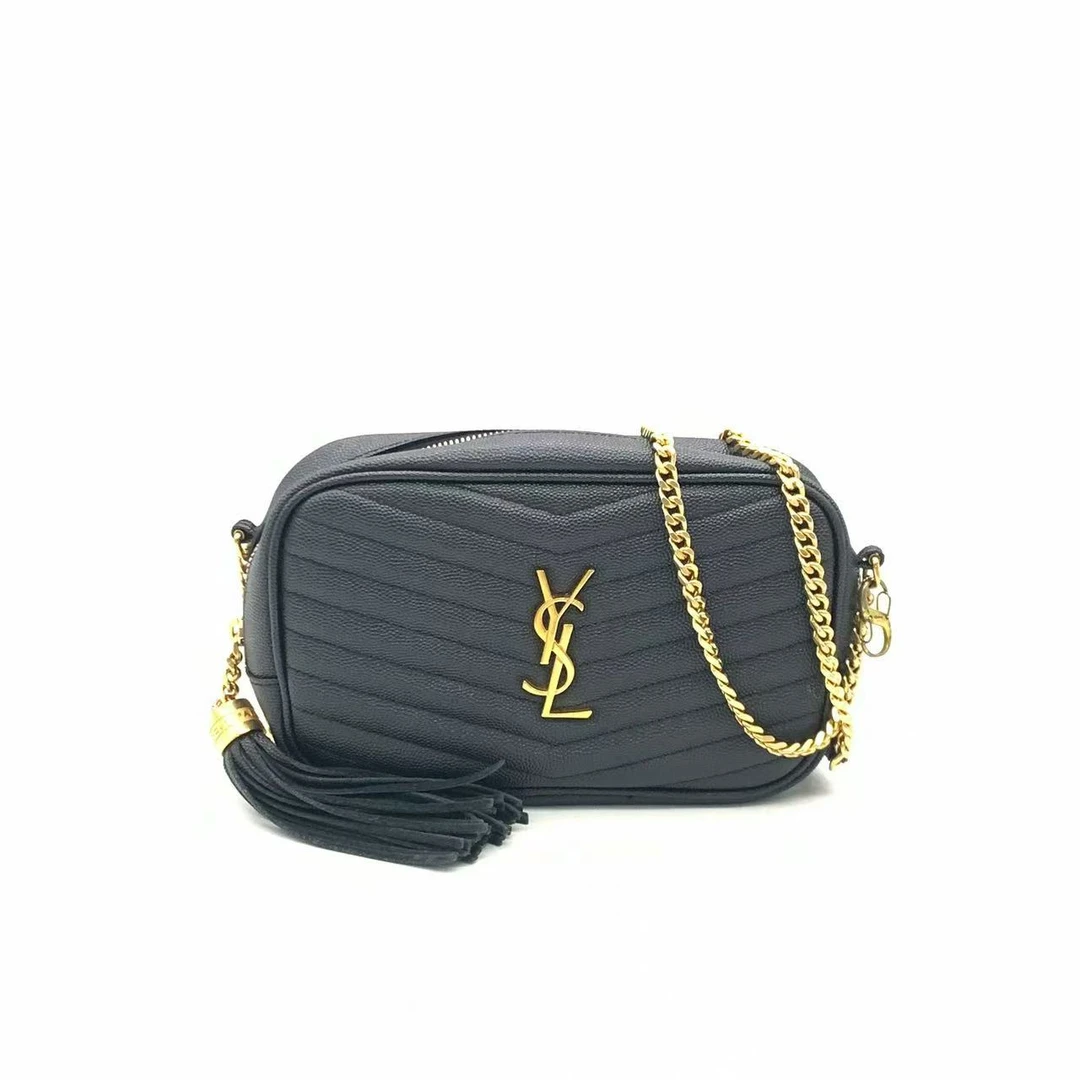 95新 YSL/圣罗兰 【安则专属】黑金小号流苏相机包