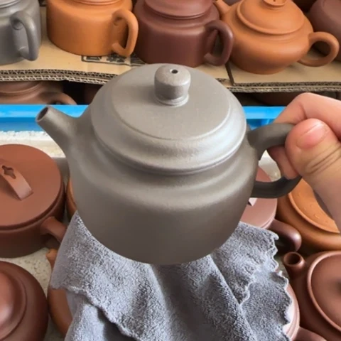 紫砂茶壶北**人天青泥泥料220c c