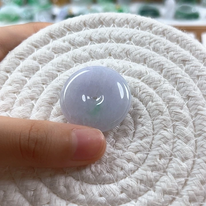 翡翠未镶嵌颈饰春彩平安扣