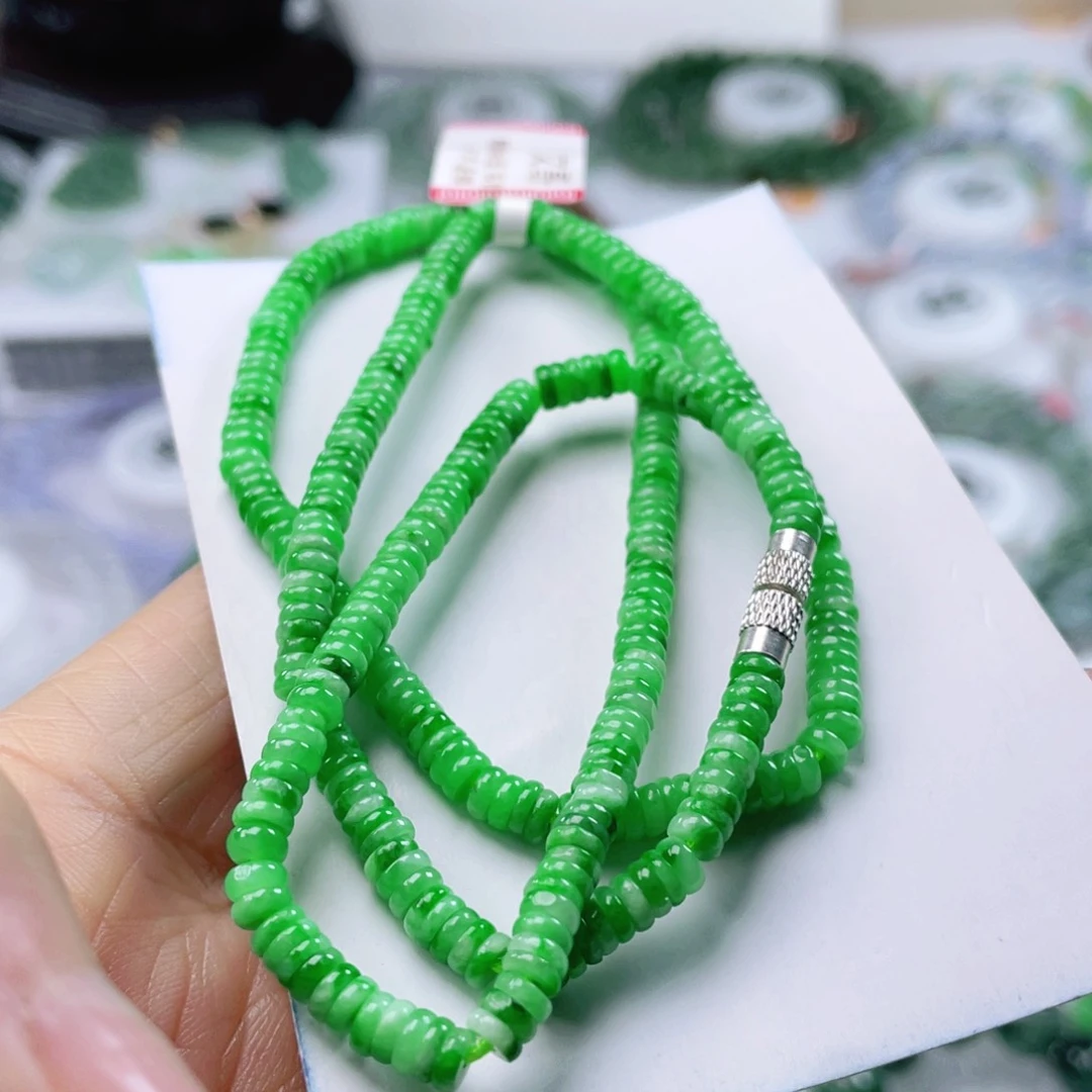 翡翠手链未镶嵌天然翡翠项链4mm左右