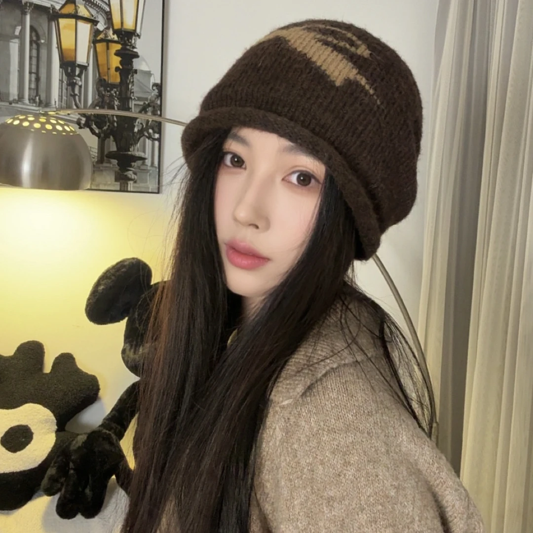 2025包头帽磨边秋冬堆堆帽女冷帽帽子秋冬季女士韩版冬天显脸小