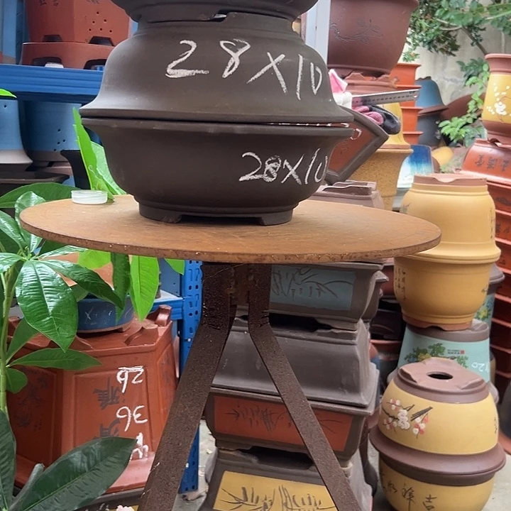 28紫泥碗盆三个花盆