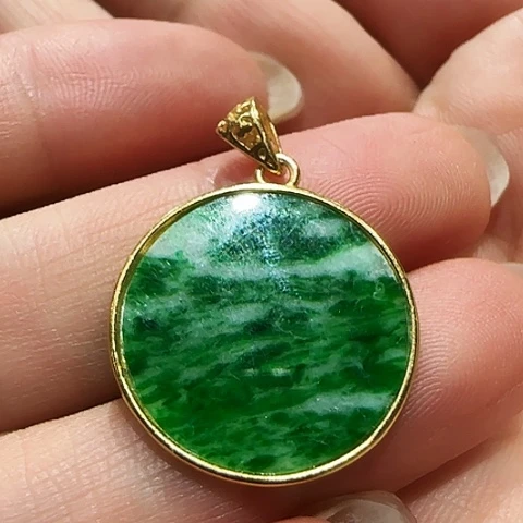 翡翠银S925镶嵌吊坠(不含链)