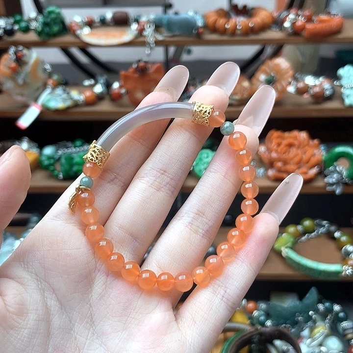 南红玛瑙合金手链饰品