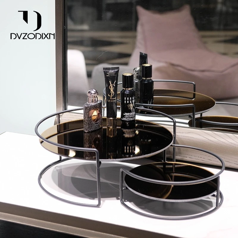 轻奢风网红双层化妆品收纳盒桌面梳妆台香水置物架ins浴室展示架