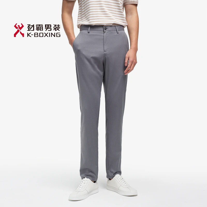 舒适男士夏季劲霸男装春夏蚕丝混纺不易皱微弹休闲裤┃BQXE1385