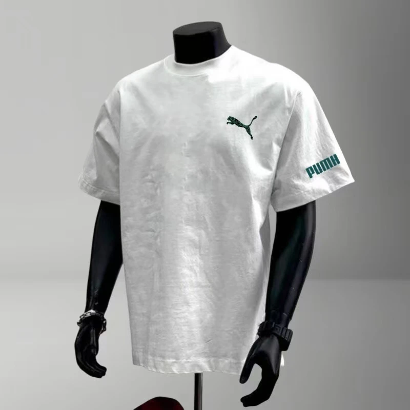 原正小豹潮牌夏季短袖t恤纯棉圆领欧美风街头T恤宽松度假风高品质