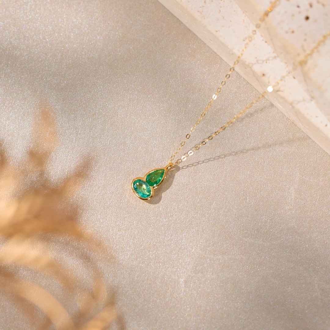 【歪歪】祖母绿锁骨链*18K金镶嵌（多样性发一）XB-Q0159