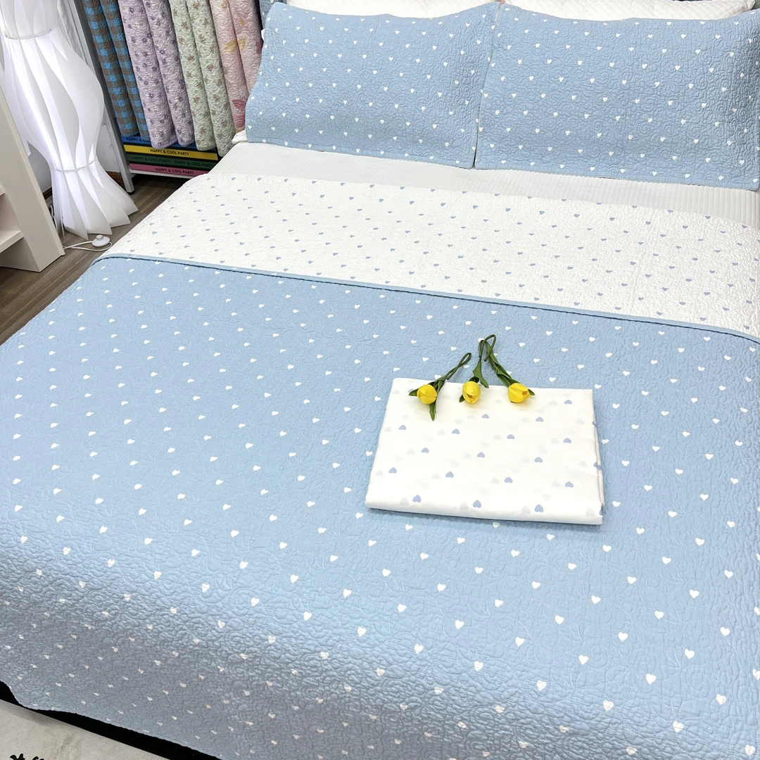 双面纯棉床盖四件套双面纯棉被罩