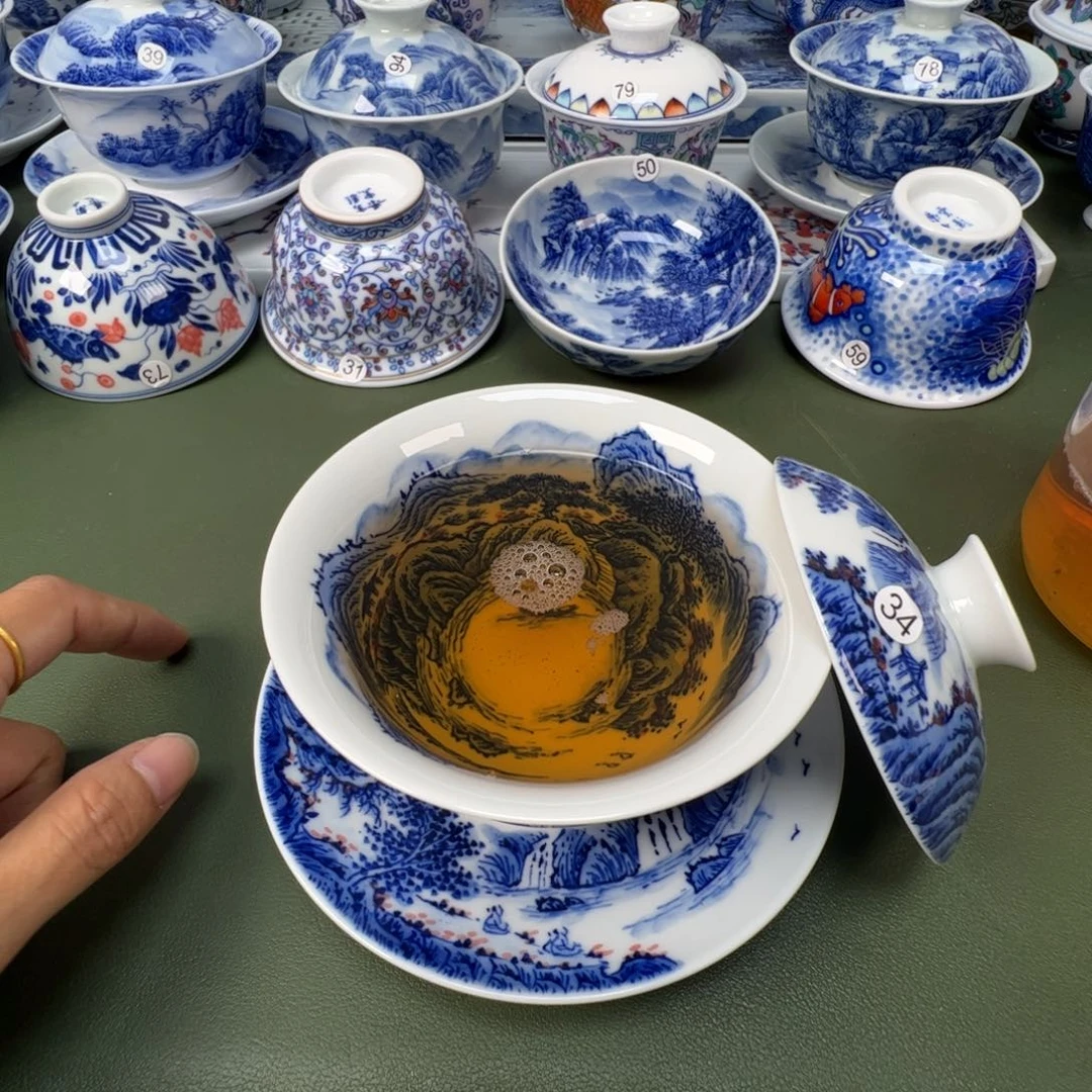 陶瓷景德镇纯手工纯手绘茶具木木34