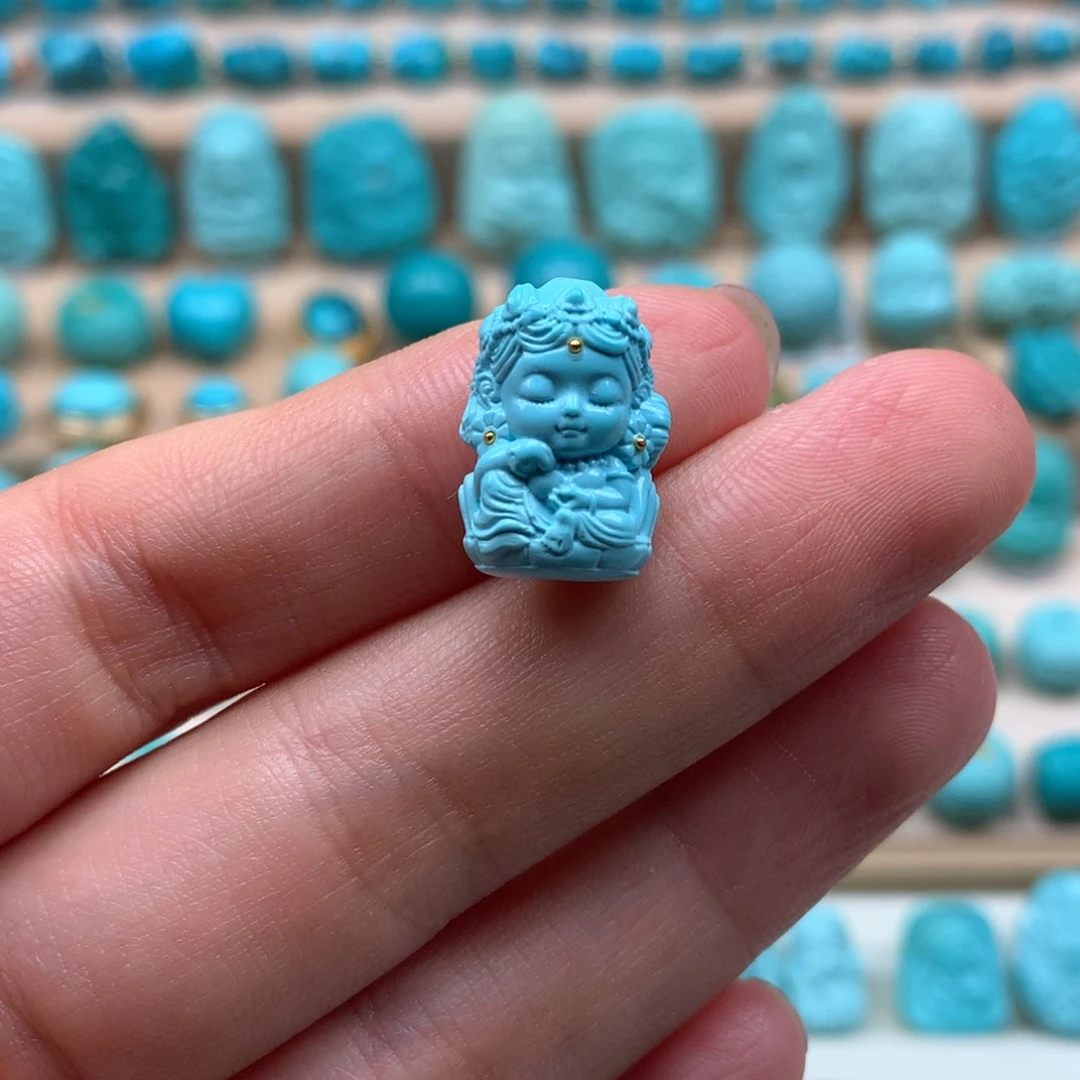 绿松石未镶嵌绿度母钱*多