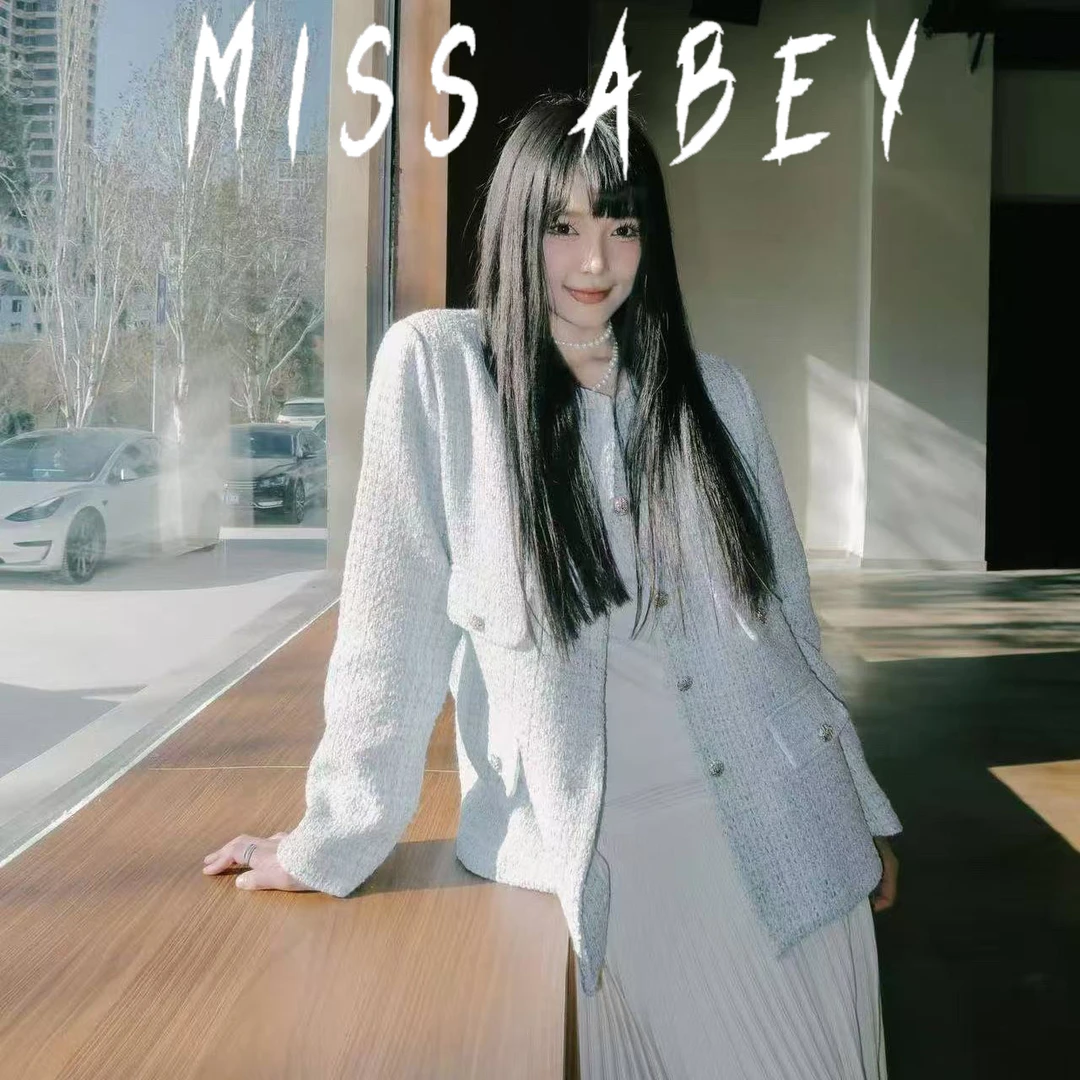 【杉姐自营店】2025秋季高级感大码气质小香风宽外套呢圆领上衣7702