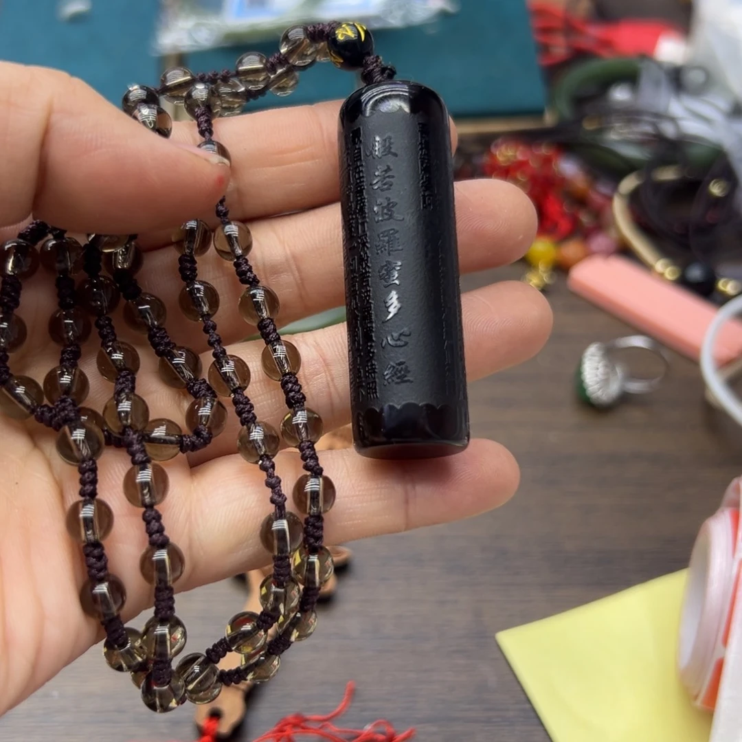 黑曜岩未镶嵌颈饰495