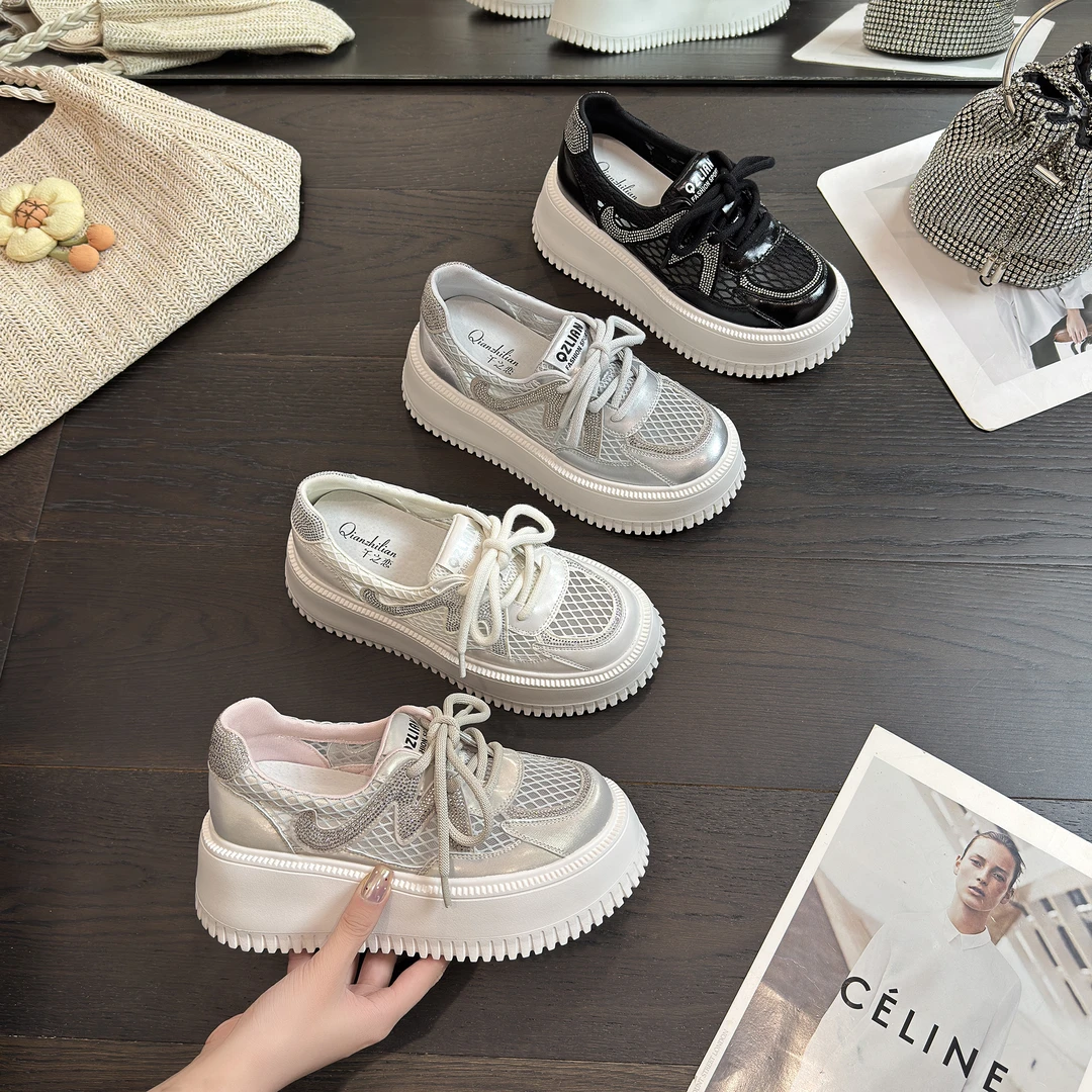 千之恋C增高6CM2025夏季新款轻奢爆款多巴胺百搭休闲透气女鞋8837