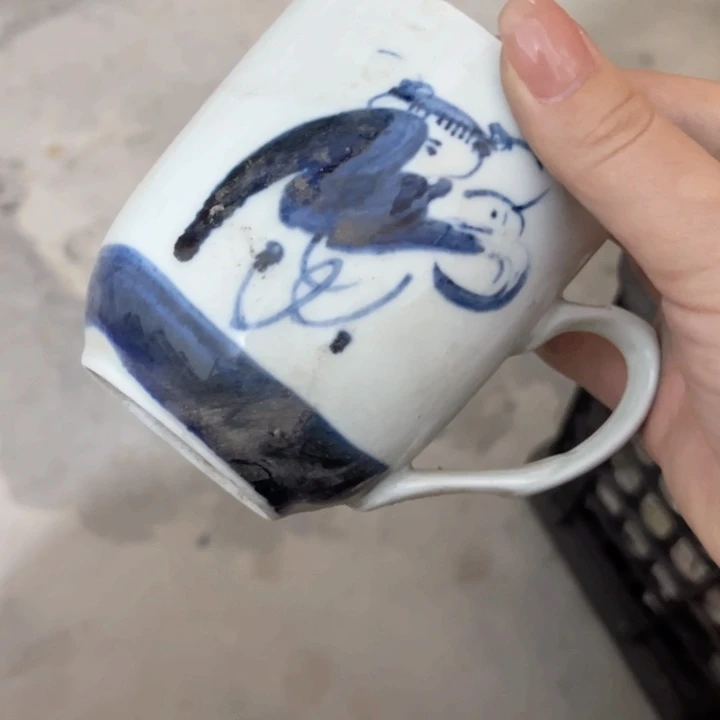 景德镇陶瓷高温瓷手绘无盖画片随机旅****轻