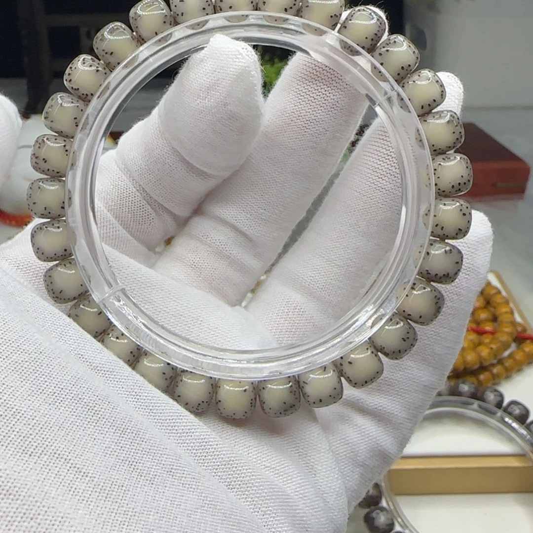 手串星月菩提灰冰糖双流白8×7一朵果货头a9