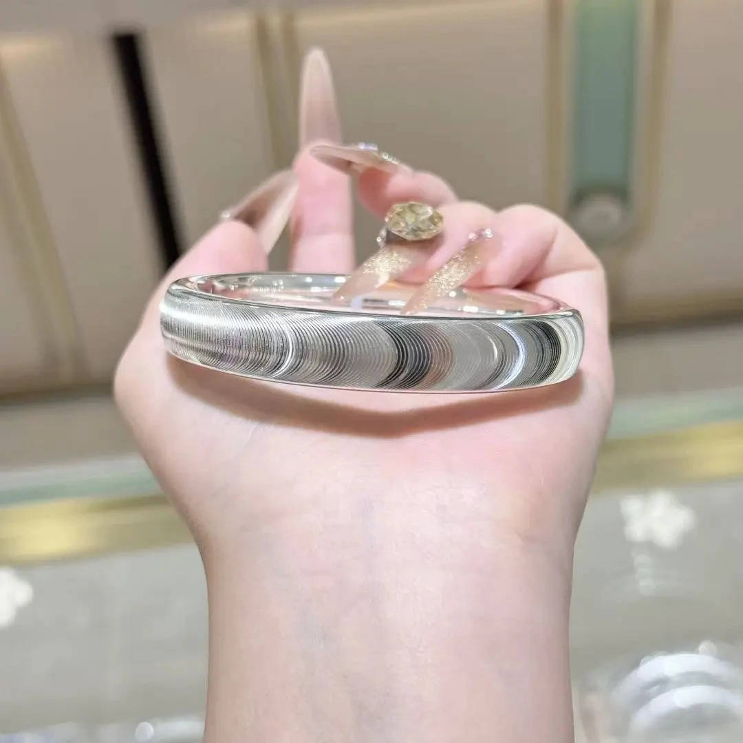 足银手镯 足银9999猫眼轮胎镯素款简约气质百搭