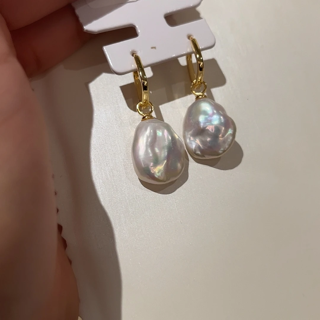 合金淡水珍珠耳饰