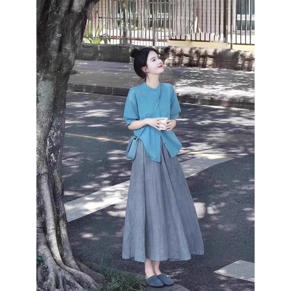 【清仓】2025夏季新款小个子韩系穿搭气质女神范衬衫轻熟高级感半身