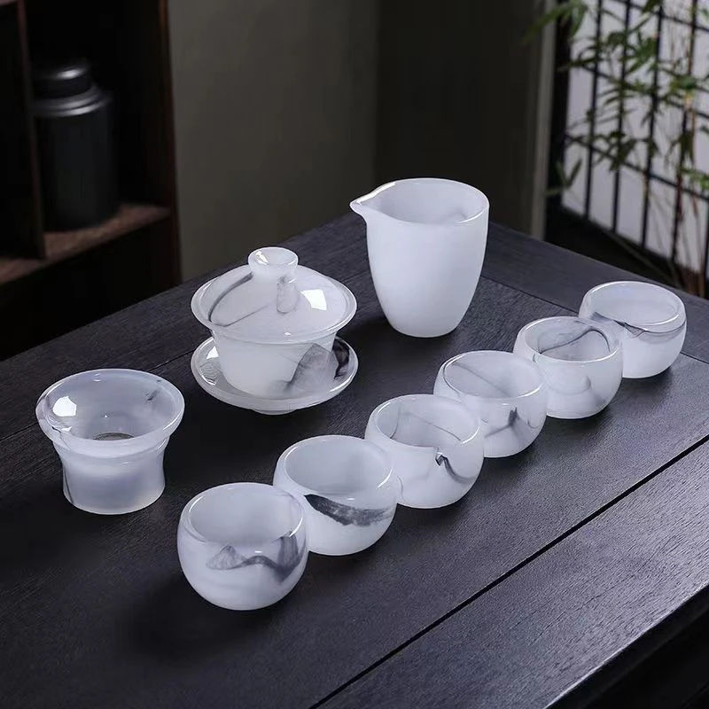 水墨飘黑茶具套装全套送礼家用办公高端侘寂风泡茶器中式