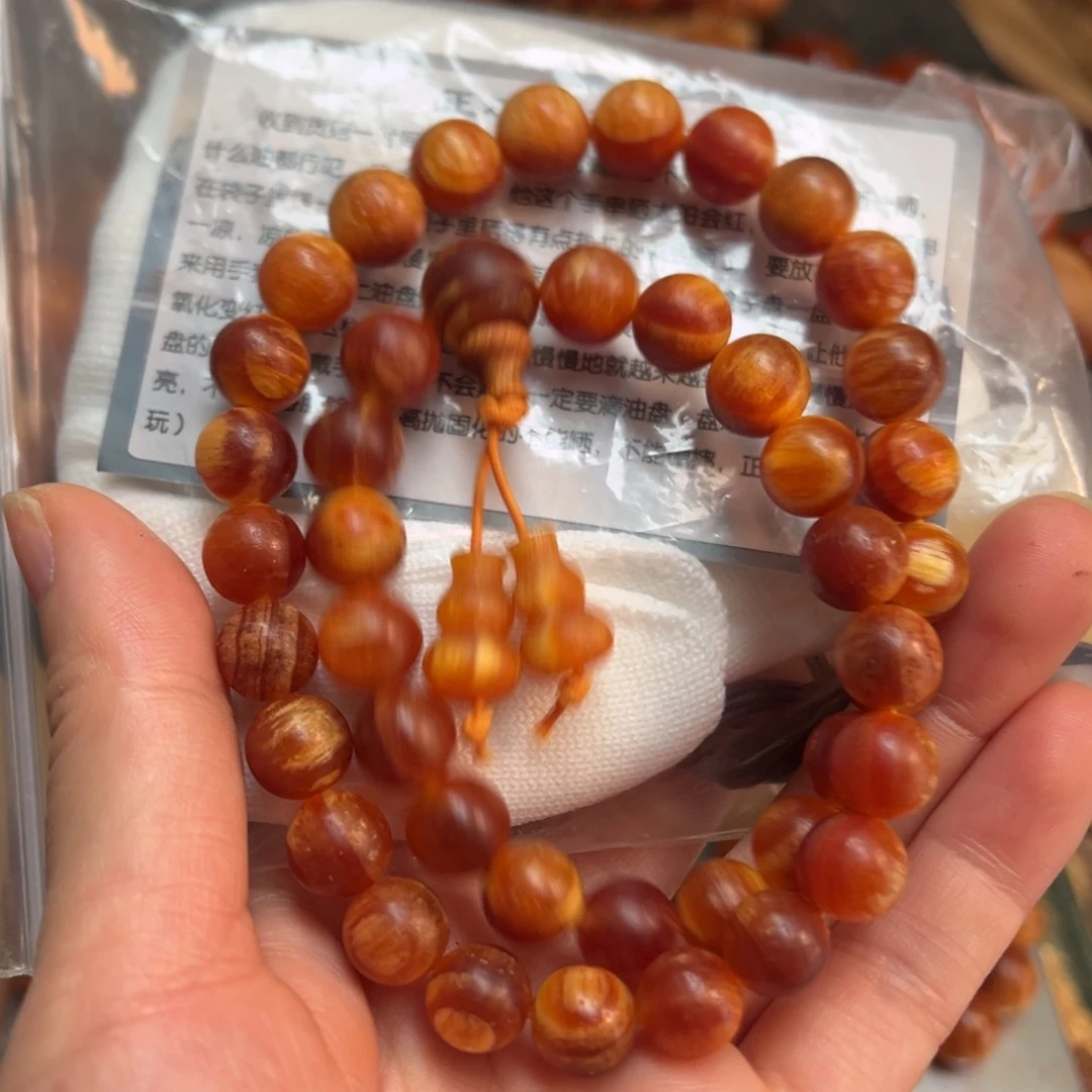 手串/手链松木（琥珀木）1.0手持老料42颗