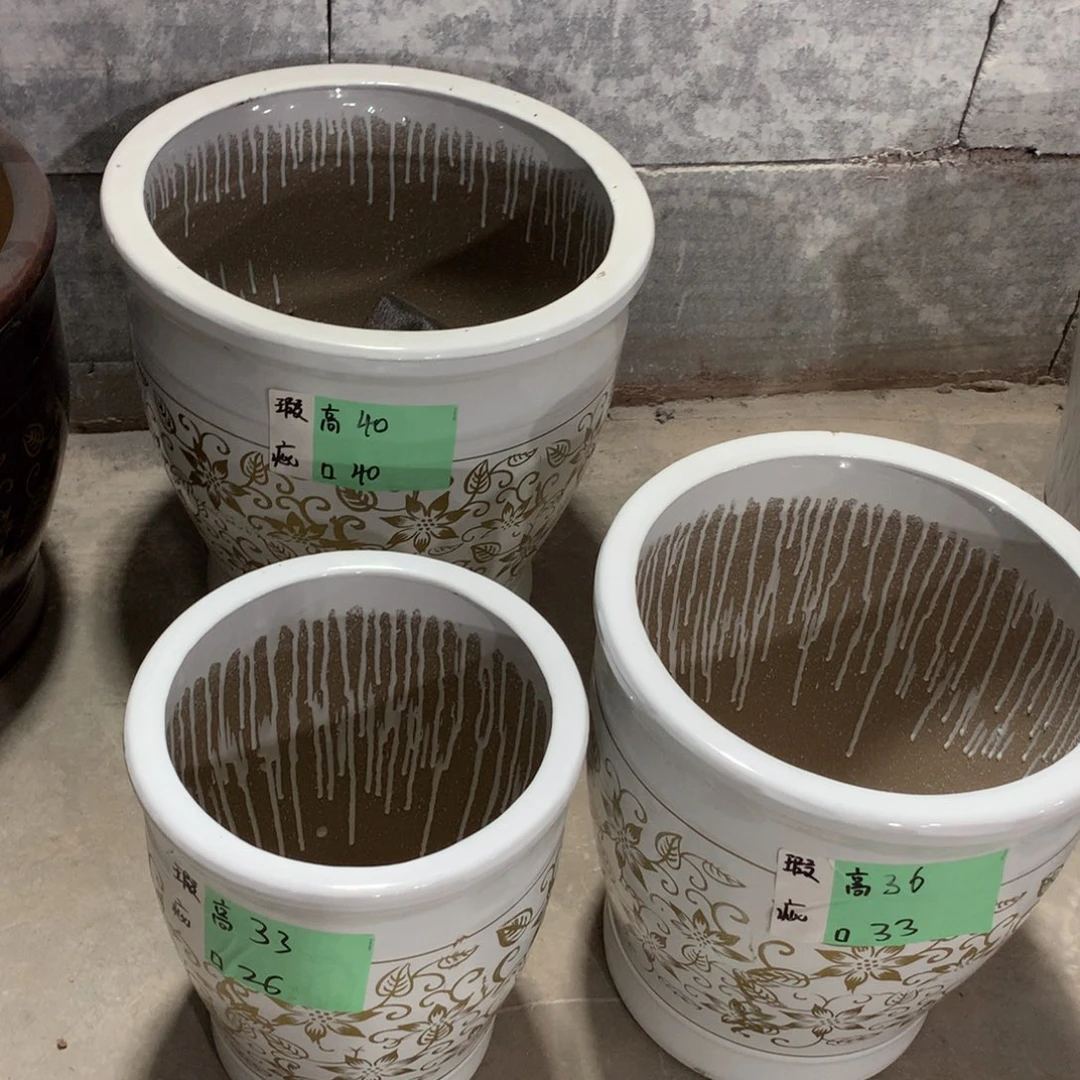 微瑕高温陶瓷花盆