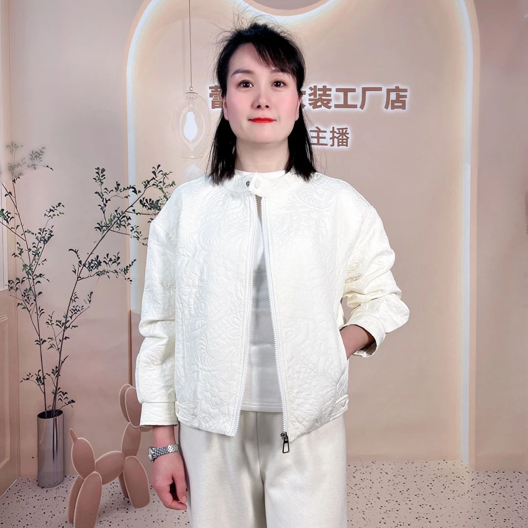 提花圆领棒球服夹克衫 洋气外套小香风气质拉链款立领时尚女士03