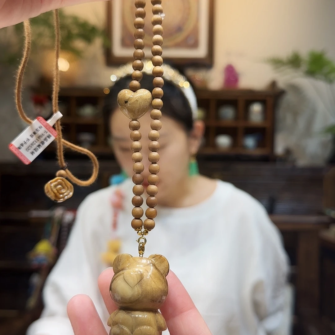 琥珀（根珀）未镶嵌项链根珀熊项链