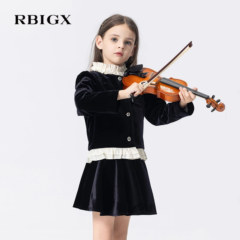 RBIGX瑞比克2025秋季新款丝绒潮流休闲女童俏皮短裙裙子QZ4CR2934