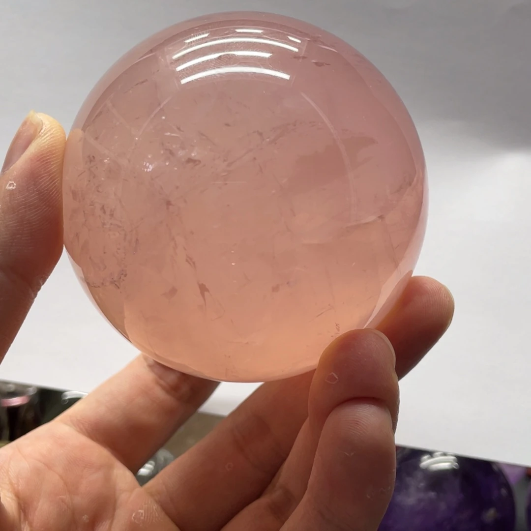 xx天然粉水晶球2049未镶嵌水晶热****果